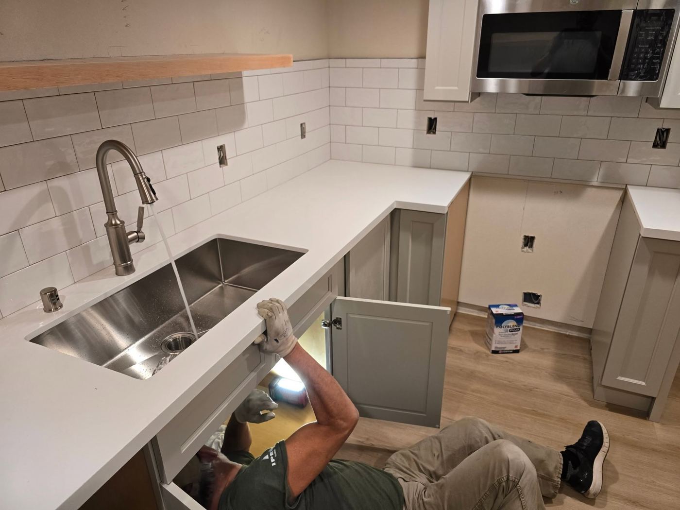 Kitchen remodel: sink, faucet and dishwasher hookups