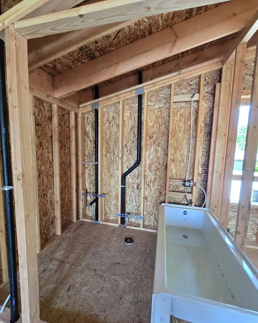 Tub set and rough-in for a new bathroom